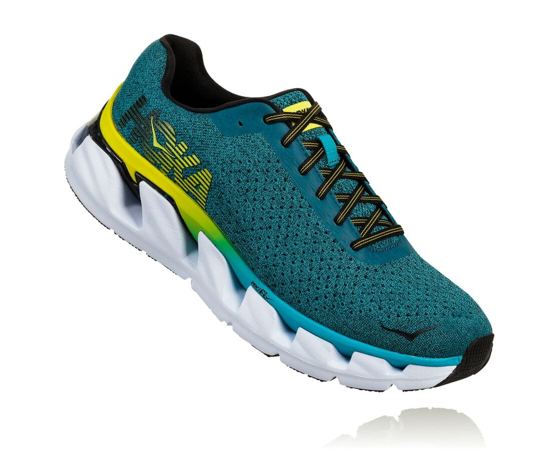 Hoka One One Elevon South Africa - Mens Road Running Shoes - Deep Teal/Silver,FWJAZ-9250